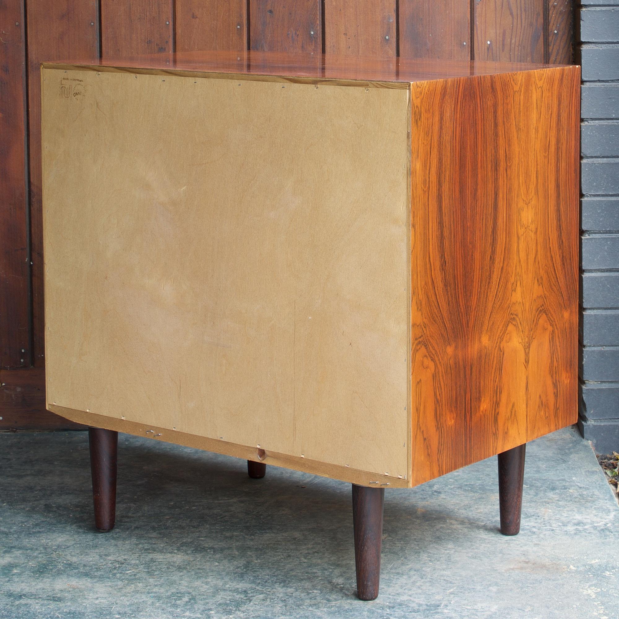 Scandinavian Modern Danish Mid-Century Dresser Cabinet Book Matched Rosewood Chest of Drawers Table