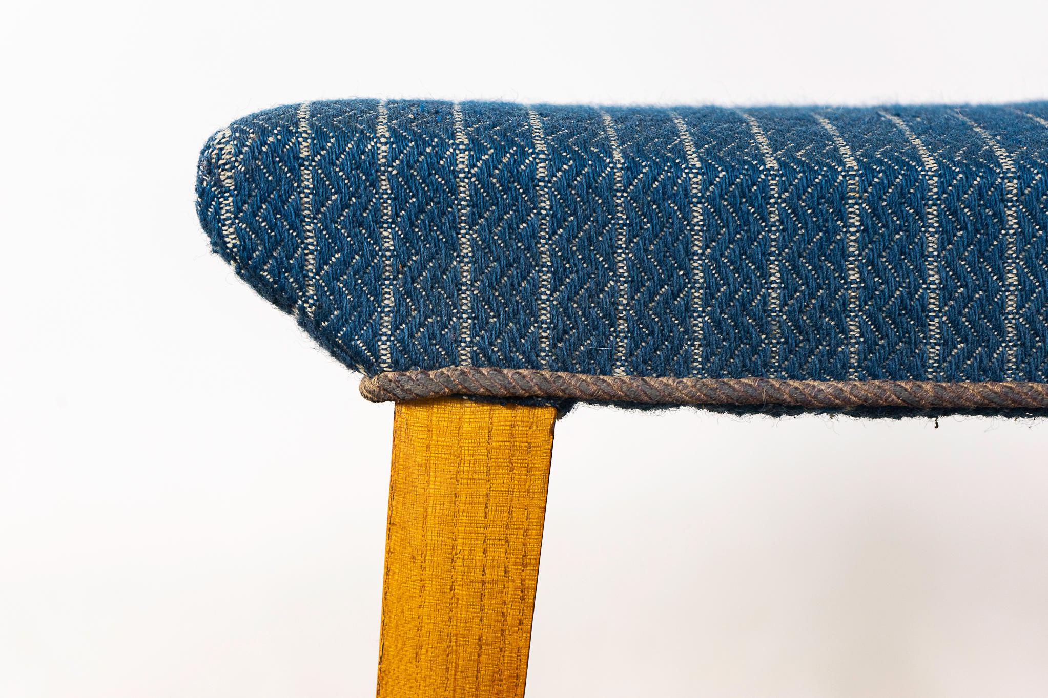 Scandinavian Modern Danish Mid-Century Elm Footstool  For Sale