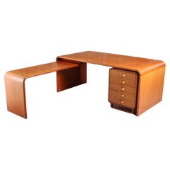 Danish Mid Century Executive Teak Corner Desk by Rud Thygesen & Johnny Sorensen