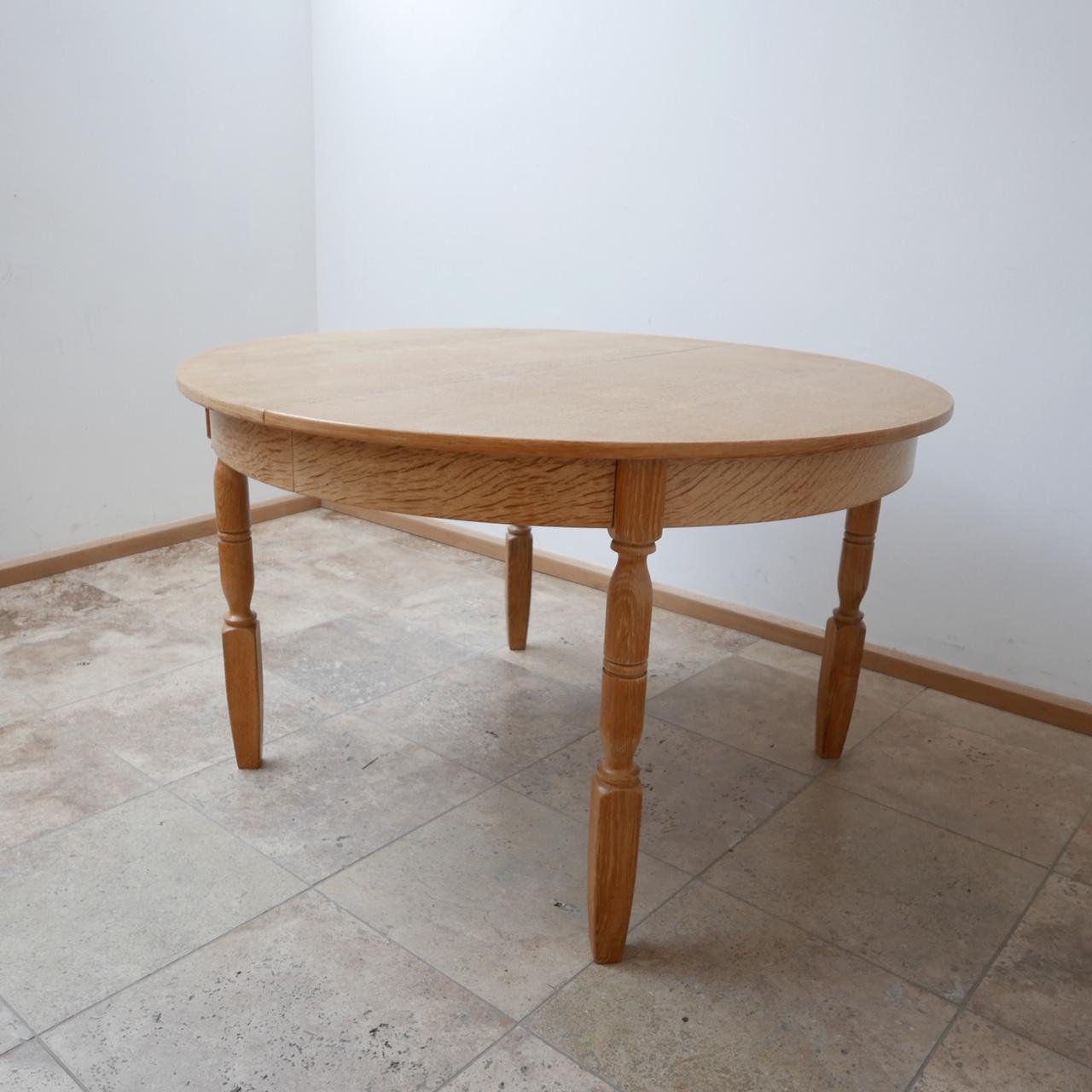 Danish Mid-Century Extendable Circular Oak Dining Table by Rosengaarden 6
