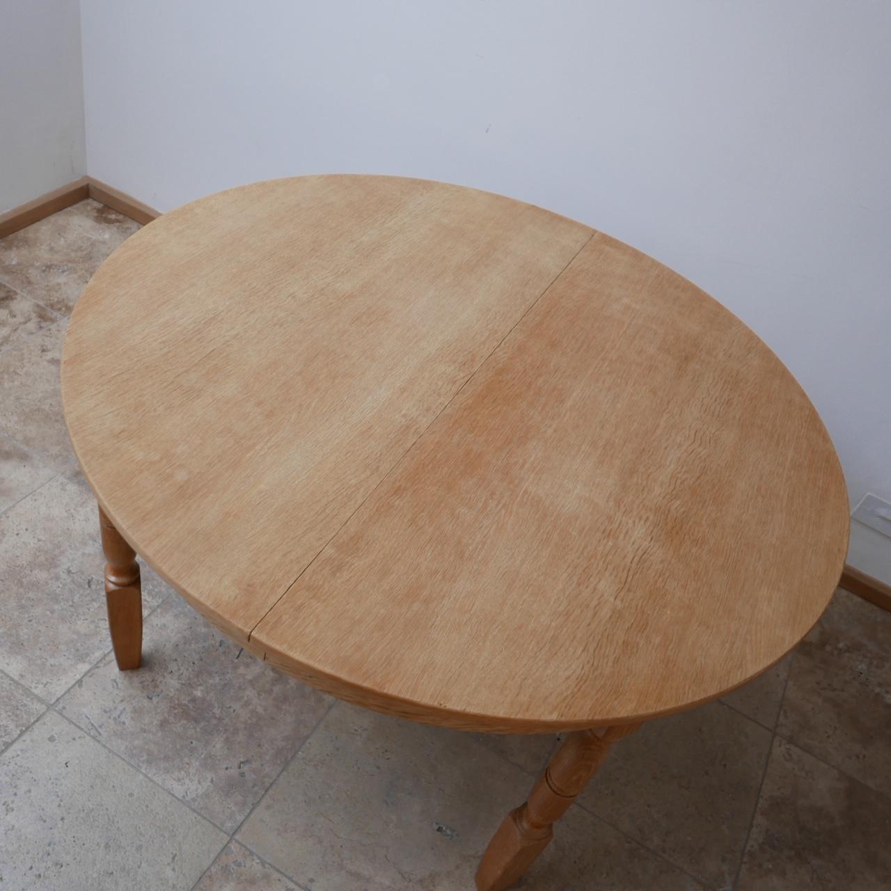 Danish Mid-Century Extendable Circular Oak Dining Table by Rosengaarden 10
