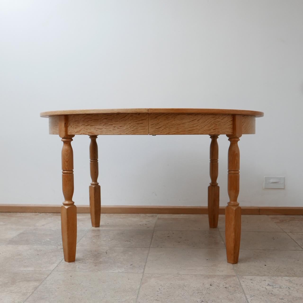 Danish Mid-Century Extendable Circular Oak Dining Table by Rosengaarden 11