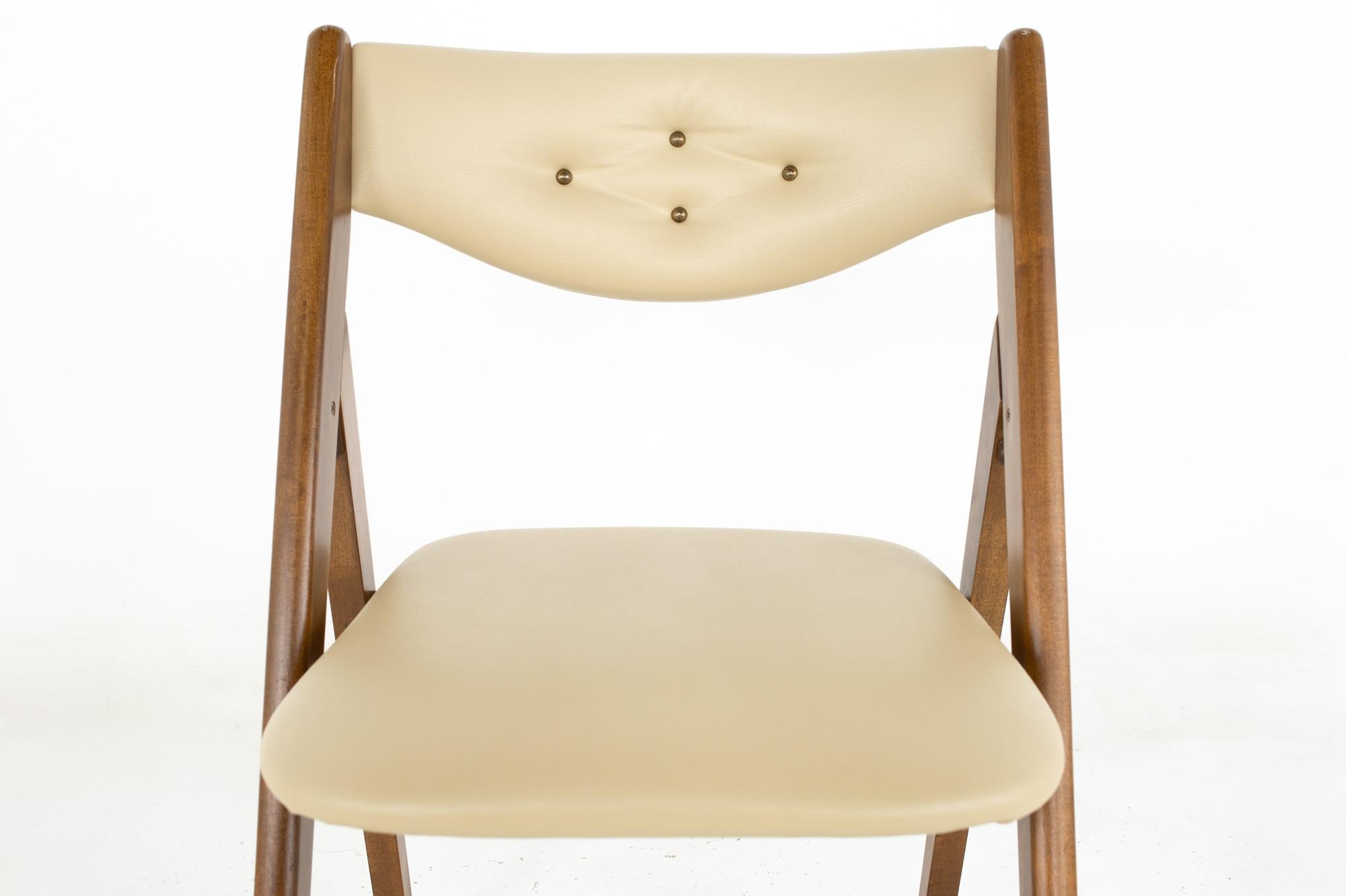 Danish Mid Century Folding Dining Chairs Set of 14 4