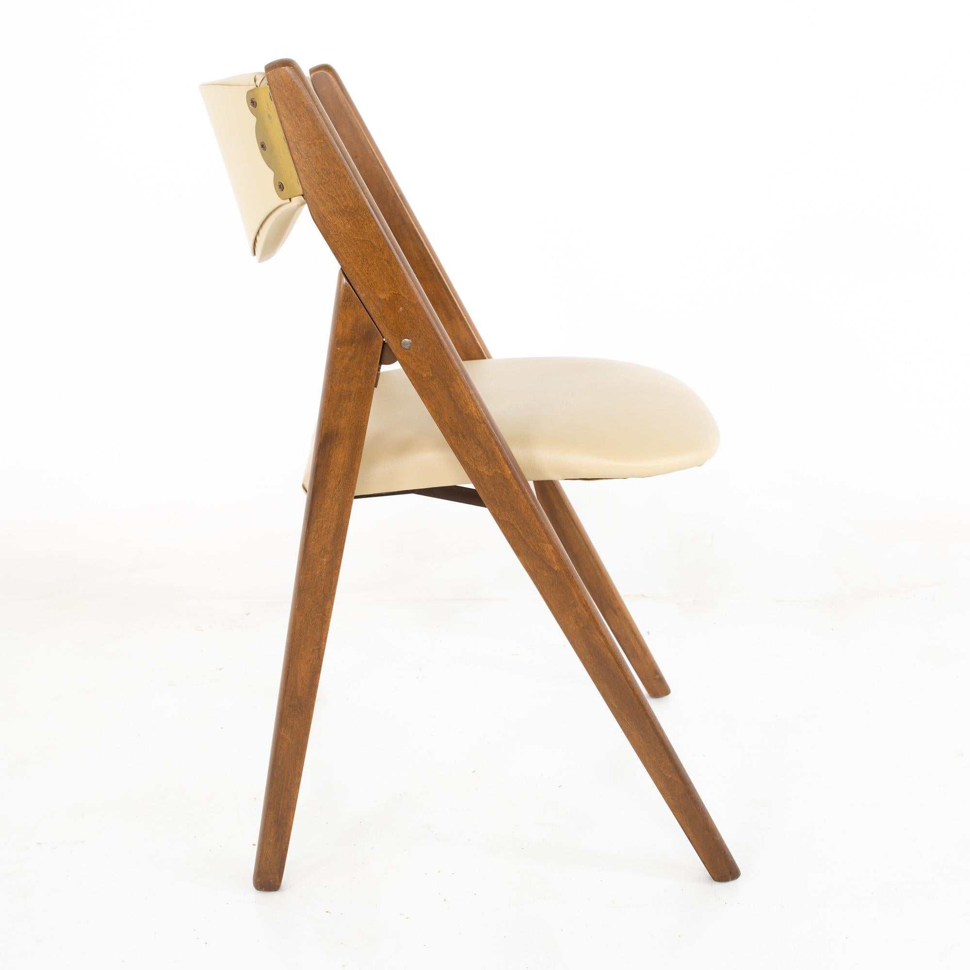 Danish Mid Century Folding Dining Chairs Set of 14 1