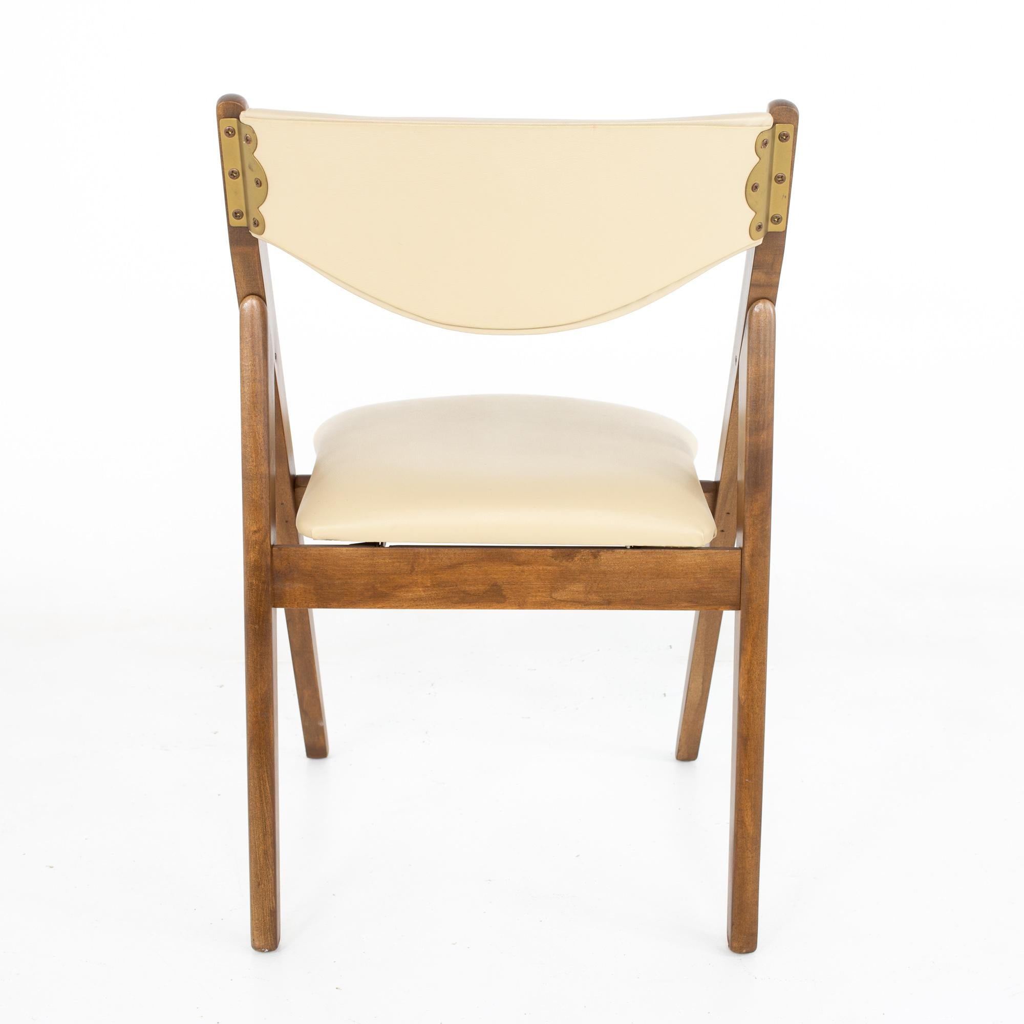 Danish Mid Century Folding Dining Chairs Set of 14 3
