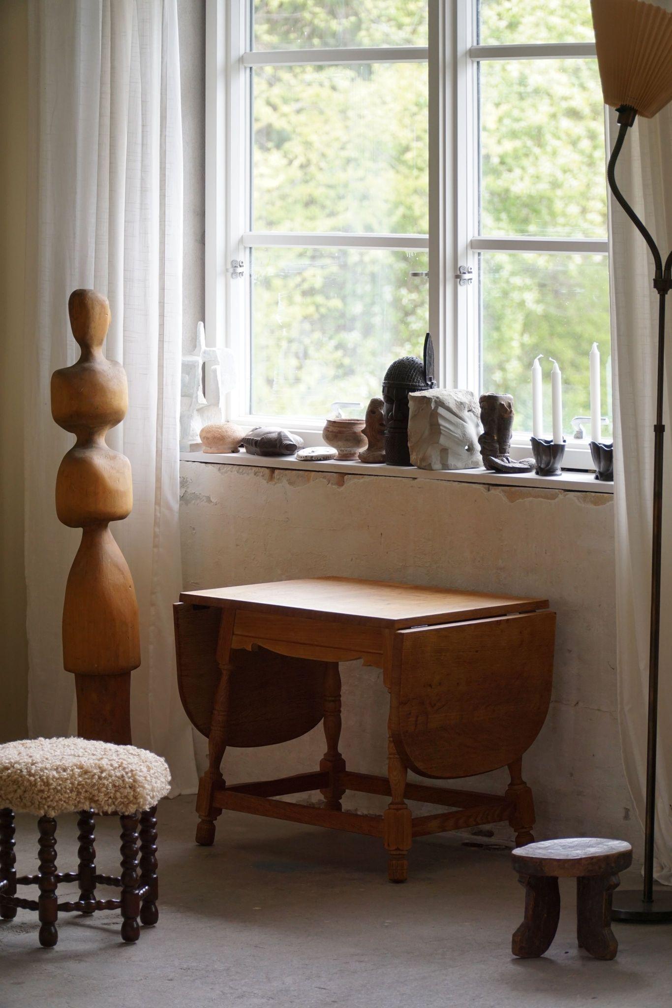 Danish Mid Century Folding Side Table in Oak, Henning Kjærnulf, 1960s For Sale 8