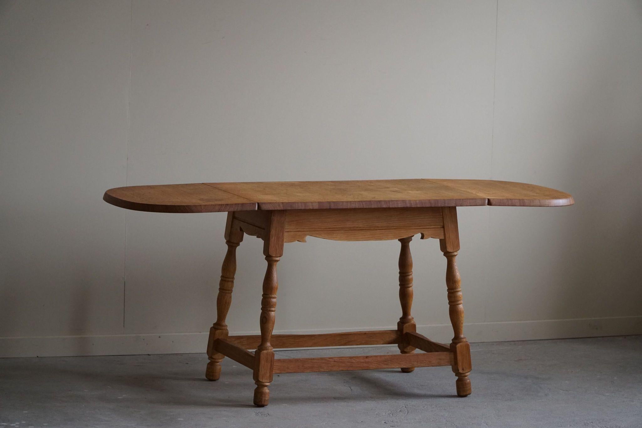 20th Century Danish Mid Century Folding Side Table in Oak, Henning Kjærnulf, 1960s For Sale
