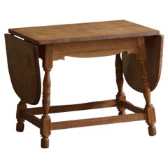 Danish Mid Century Folding Side Table in Oak, Henning Kjærnulf, 1960s