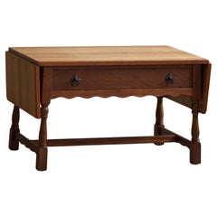 Used Danish Mid Century Folding Table with a Drawer in Oak, Henning Kjærnulf, 1960s