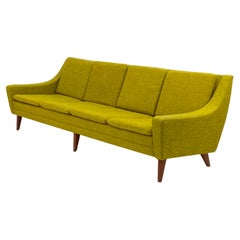 Danish Mid-Century Four Seat Wool & Teak Sofa