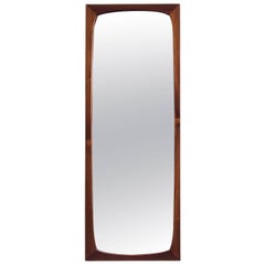 Danish Midcentury Full Size Rosewood Wall Mirror by Gelbjerg, 1960s