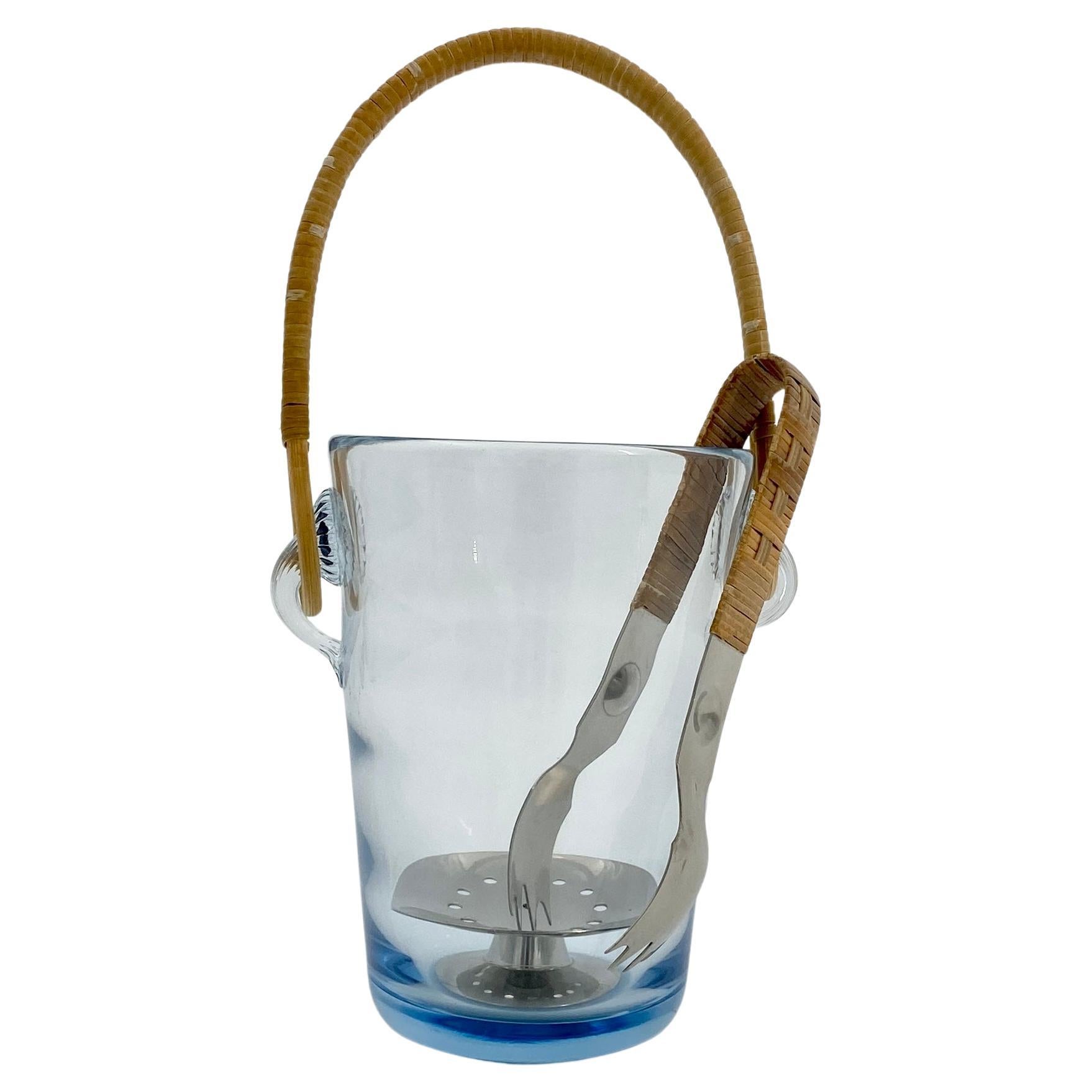 Danish Mid-Century Glass Ice Bucket by Holmegaard, J. Bang 1930s  For Sale