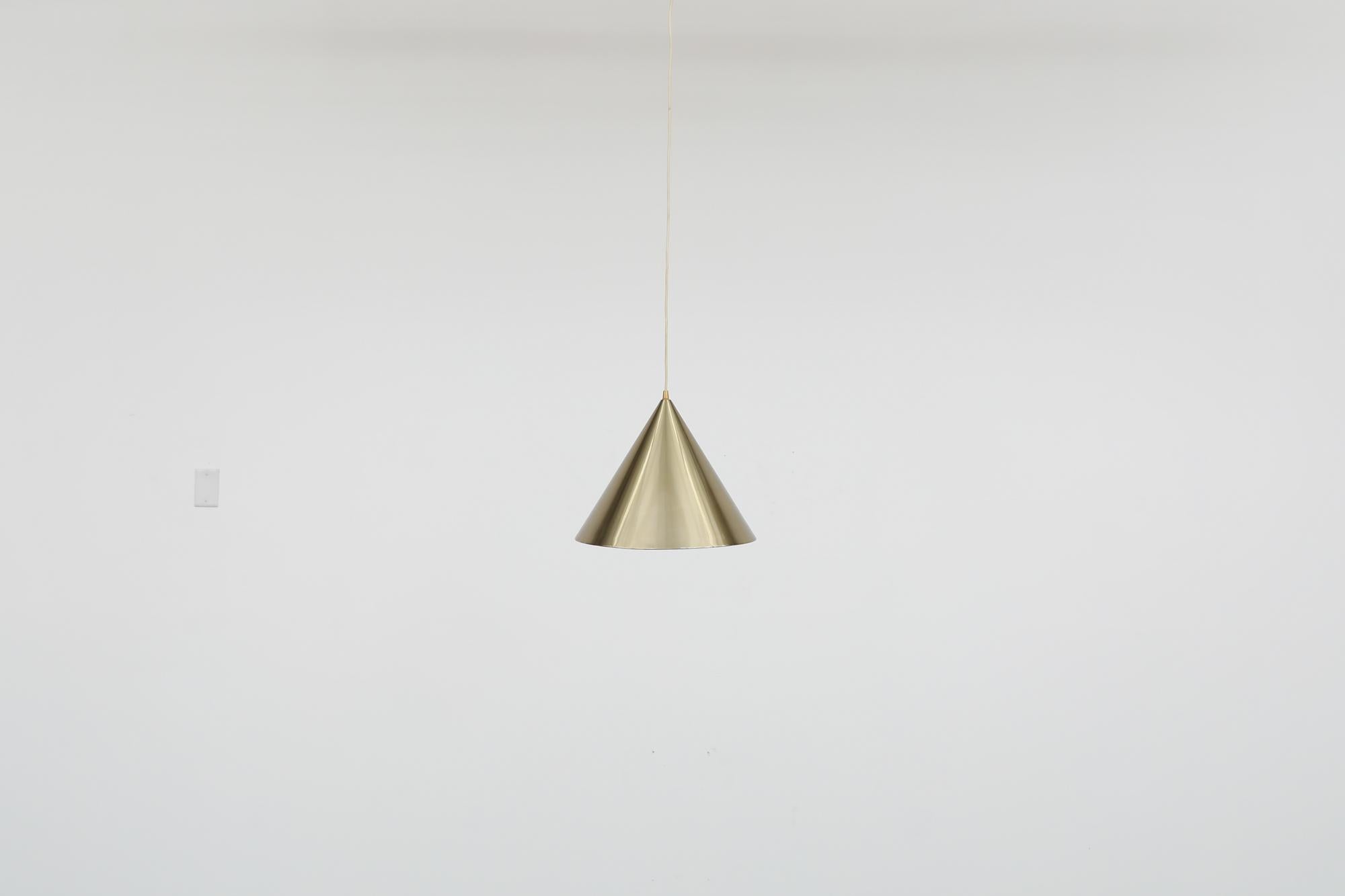 Danish 1960's ceiling pendant with gold aluminum cone. 
