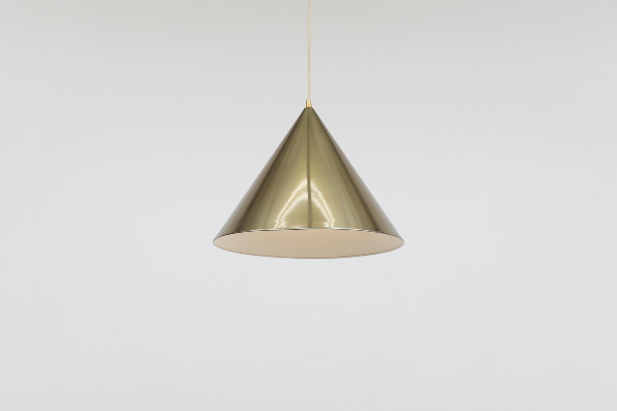 Danish Mid-Century Gold 'Kegle' Pendant by Bent Karlby for Lyfa In Good Condition For Sale In Los Angeles, CA