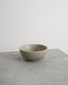 Danish Mid Century Grey Ceramic Stoneware Bowl by Arne Bang Produced in Denmark