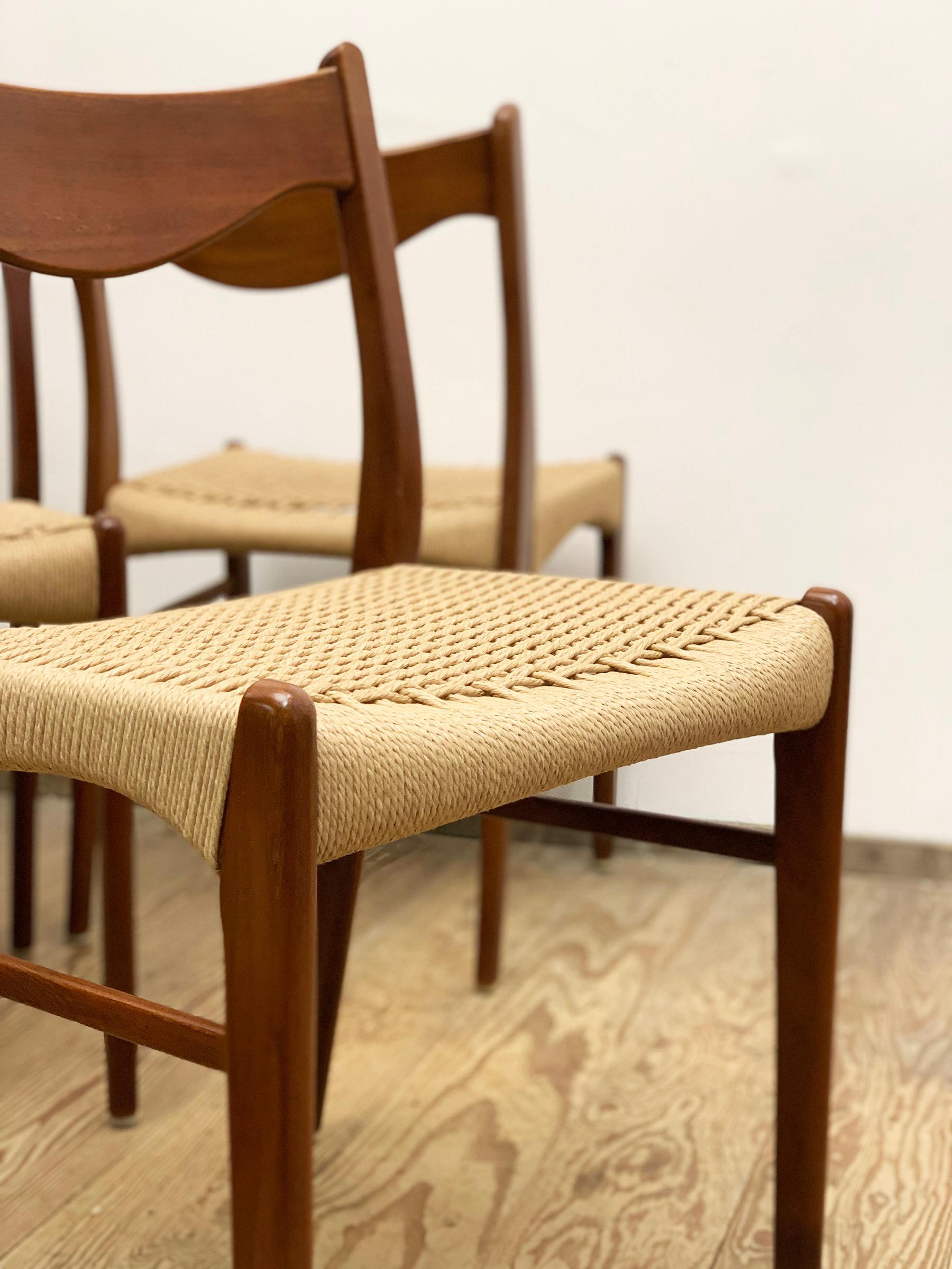 Danish Mid-Century GS60 Chairs in Teak by Arne Wahl Iversen for Glyngøre  2