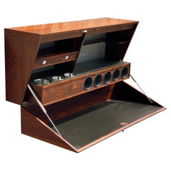 Danish Mid Century Hanging Hide-Away Rosewood Bar Cabinet