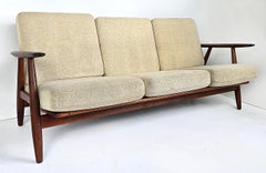 Danish Mid-century Modern Hans Wegner "Cigar" Oak Sofa by GETAMA circa 1950's