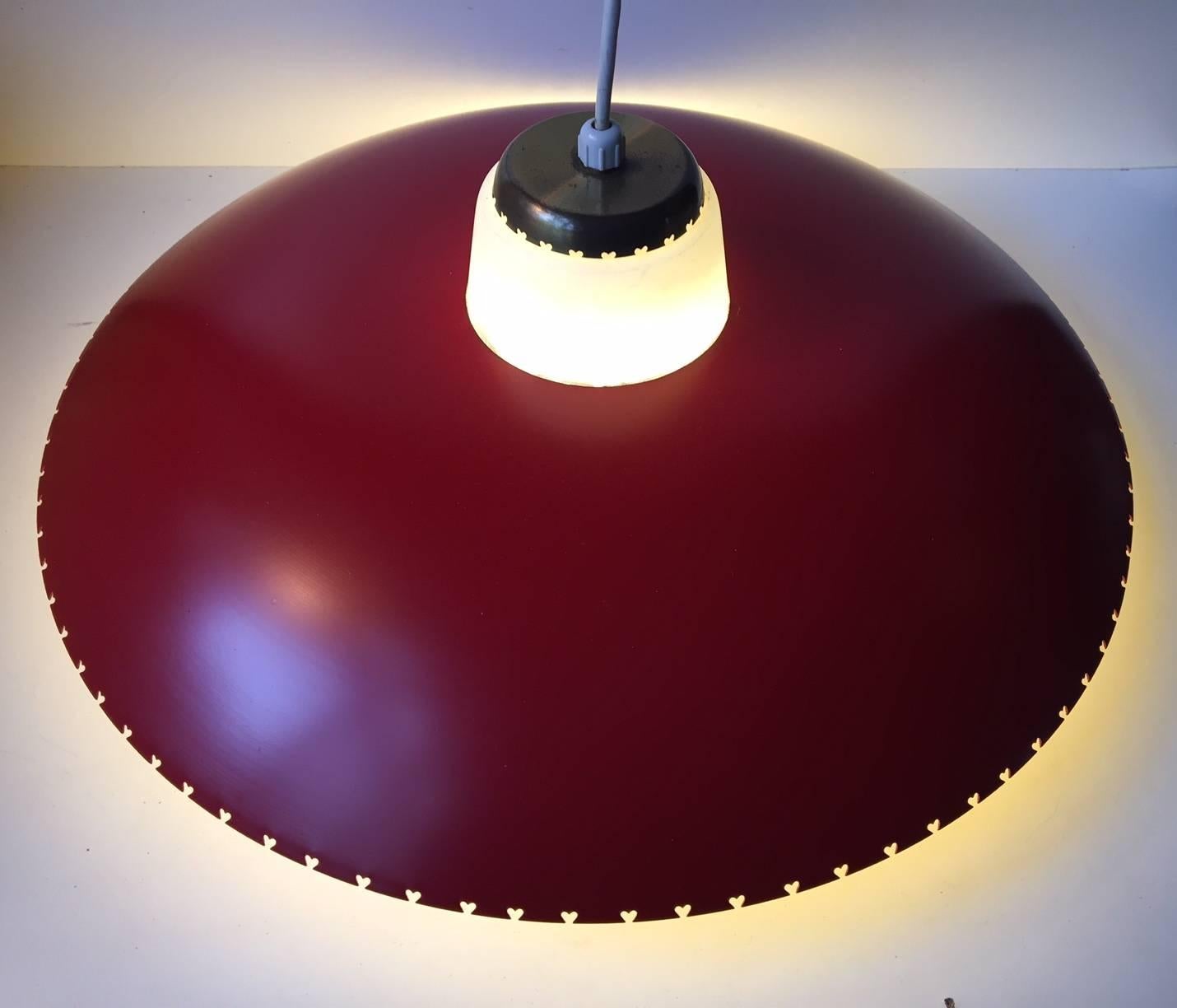 Powder-Coated Danish Midcentury 'Heart' Pendant Lamp by Bent Karlby for Lyfa, 1950s For Sale