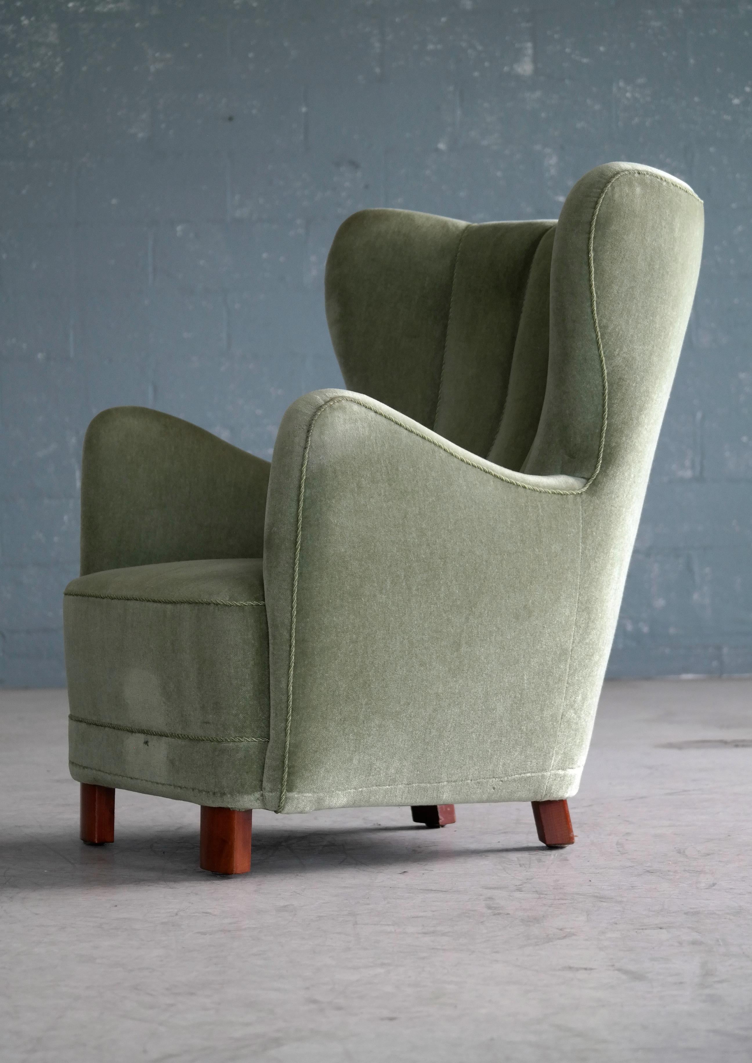 Danish Midcentury High Back Lounge Chair Denmark by Slagelse Mobelvaerk 4