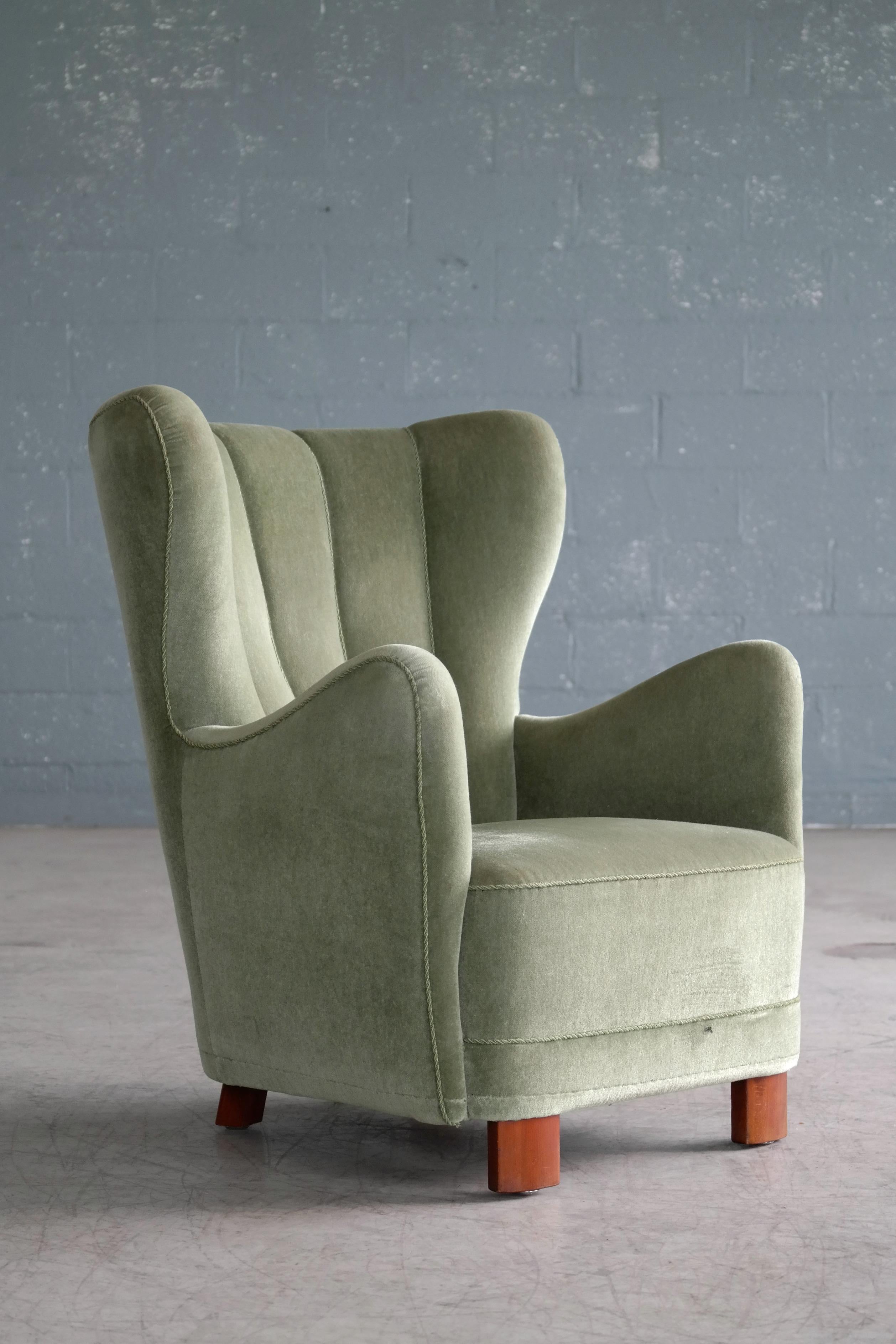 Danish Midcentury High Back Lounge Chair Denmark by Slagelse Mobelvaerk 7