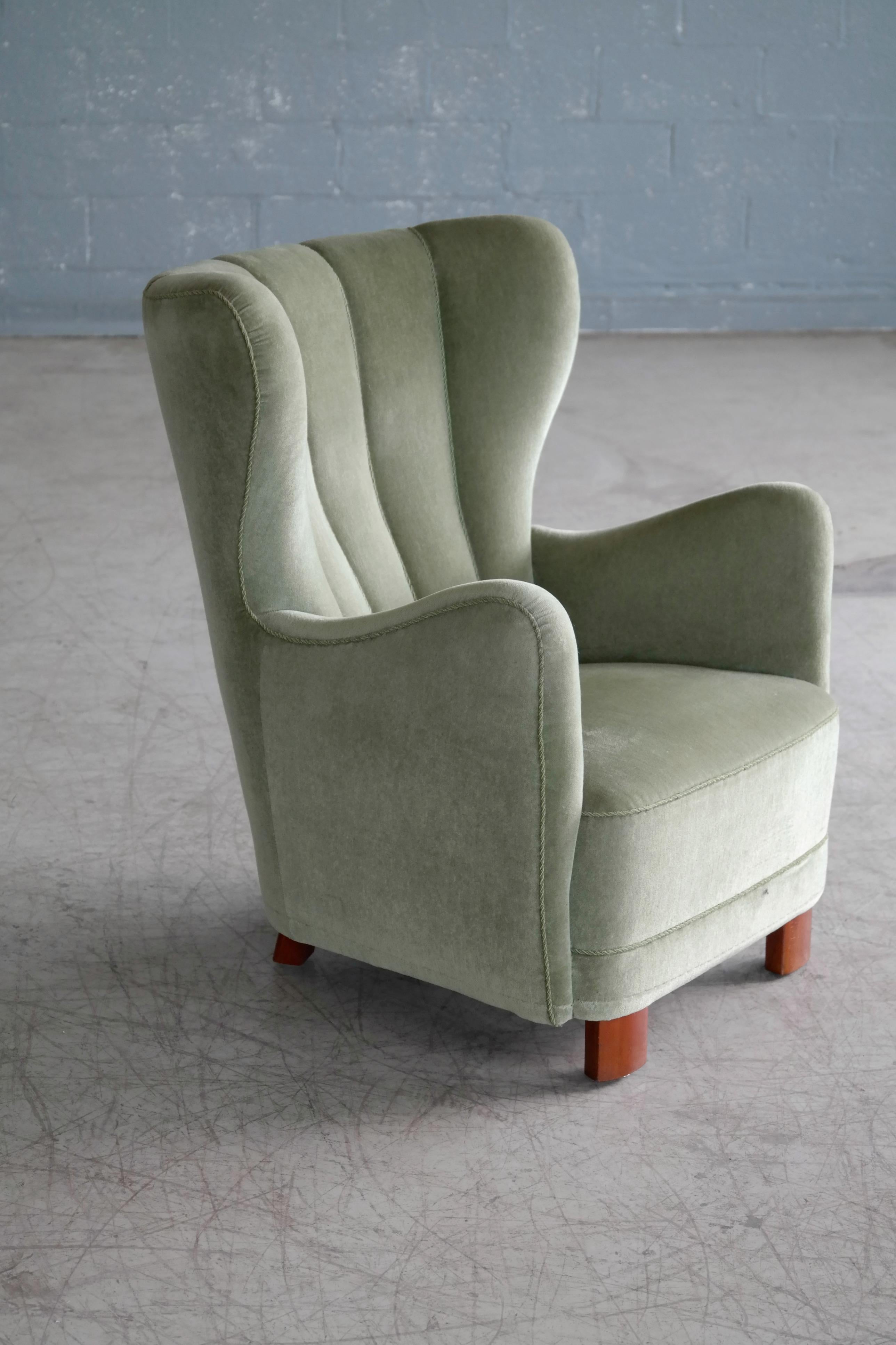 Danish Midcentury High Back Lounge Chair Denmark by Slagelse Mobelvaerk 8