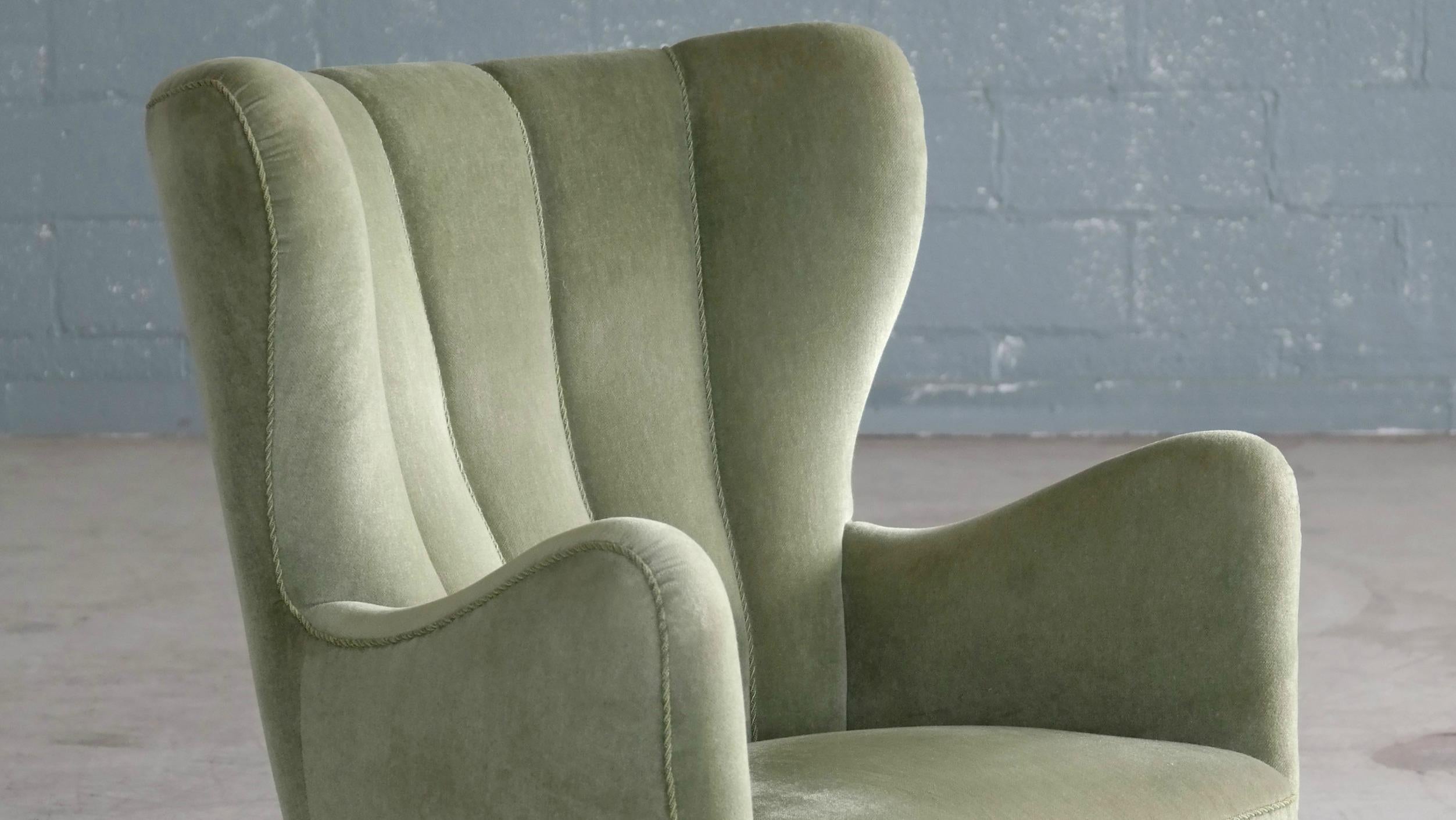 Danish Midcentury High Back Lounge Chair Denmark by Slagelse Mobelvaerk 9