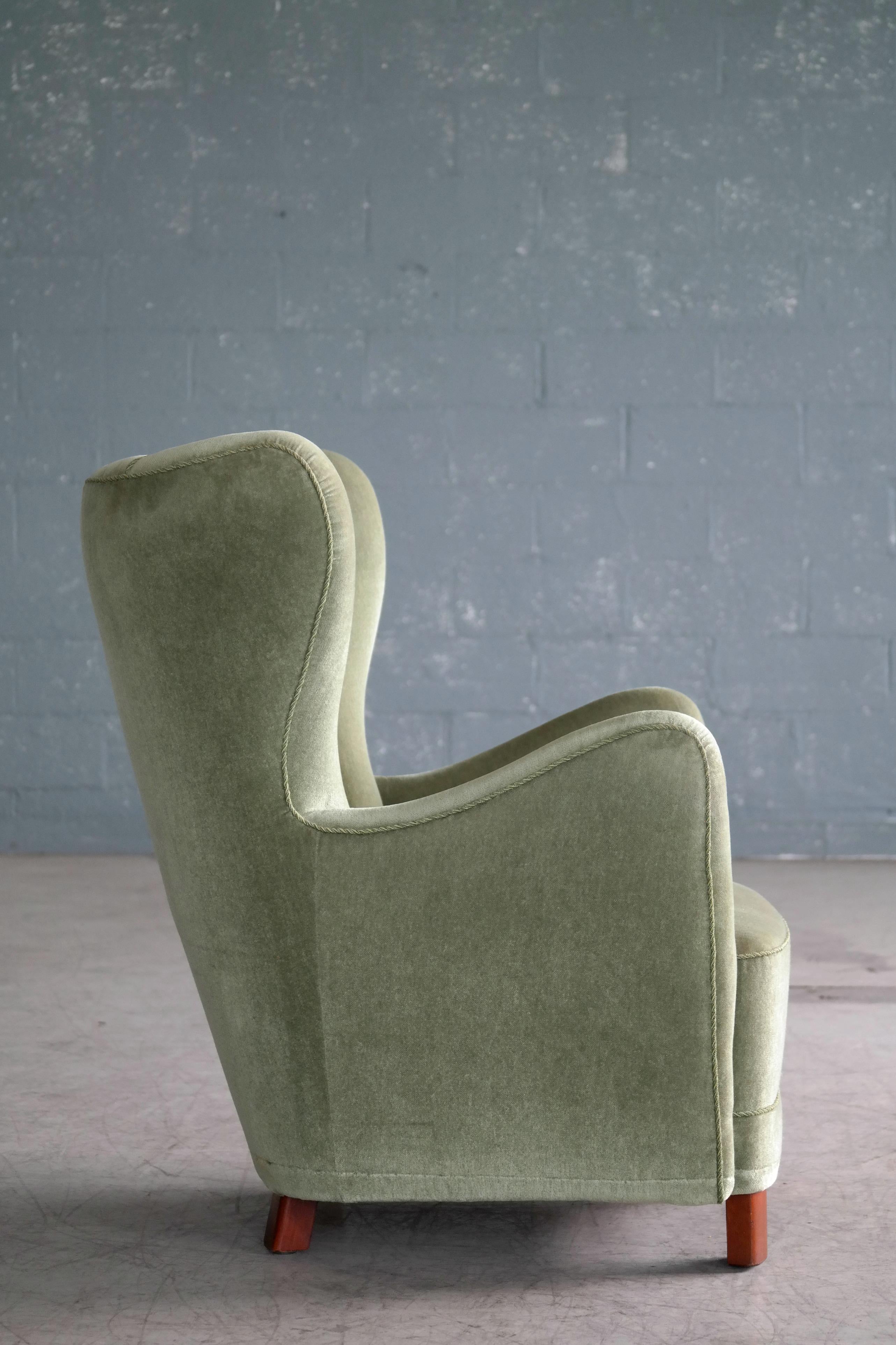 Danish Midcentury High Back Lounge Chair Denmark by Slagelse Mobelvaerk 2