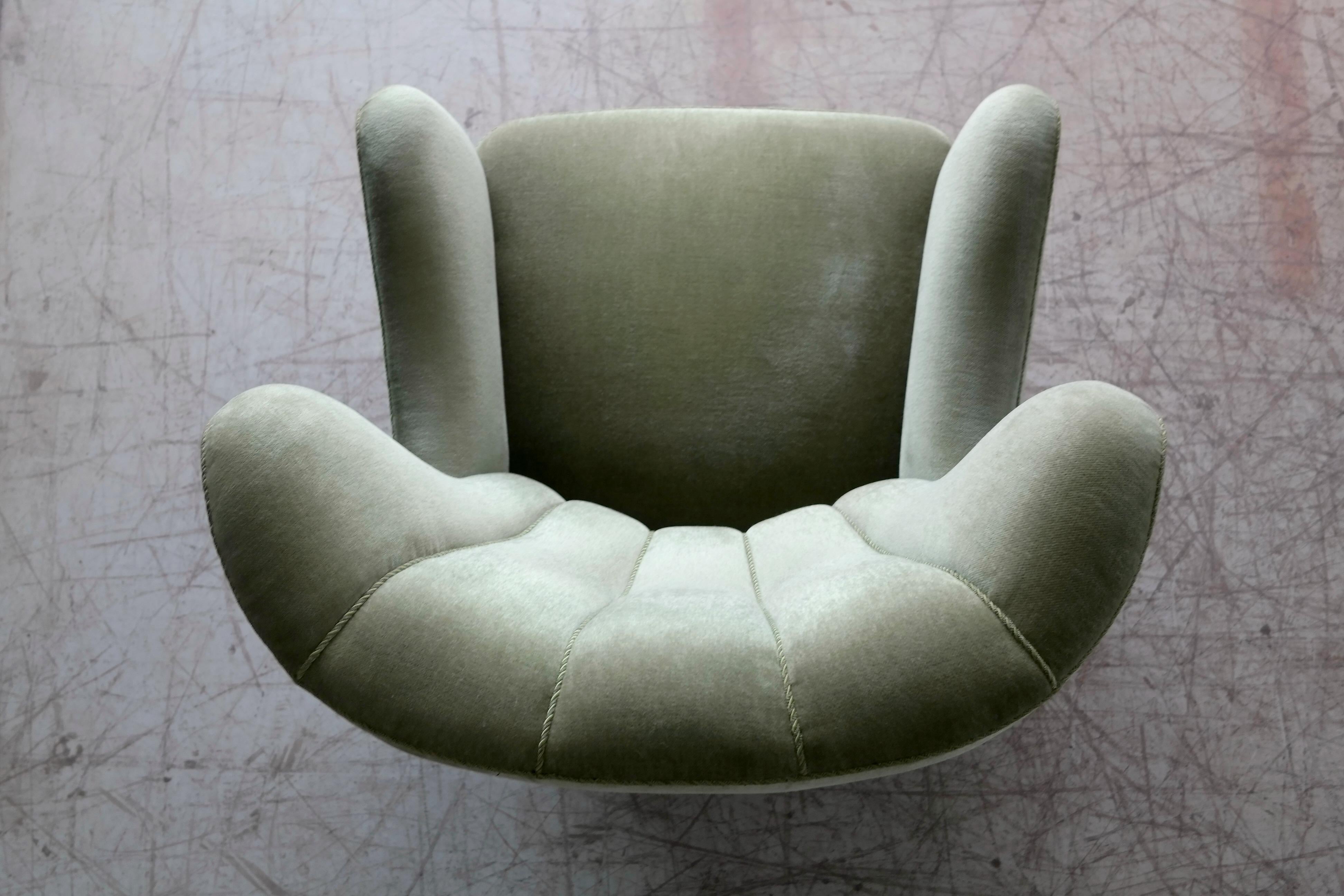 Danish Midcentury High Back Lounge Chair Denmark by Slagelse Mobelvaerk 3