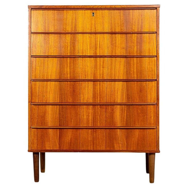 Danish Midcentury Highboy Chest Of Drawers For Sale at 1stDibs