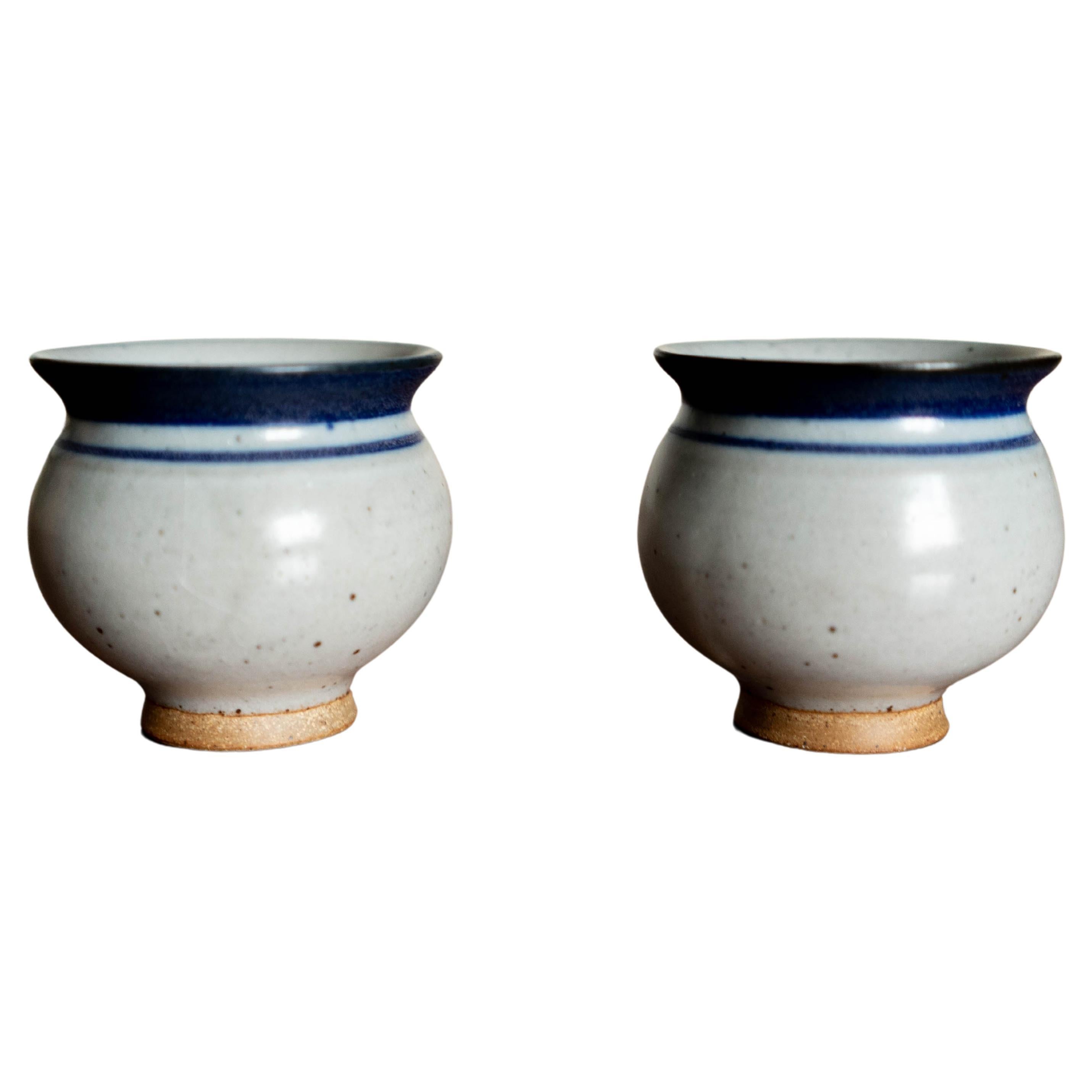 Danish mid-century Jacob Bang Stoneware pare of cups