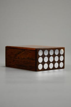 Danish Mid-Century Jatoba and Silver Cigarette Box by Hans Hansen