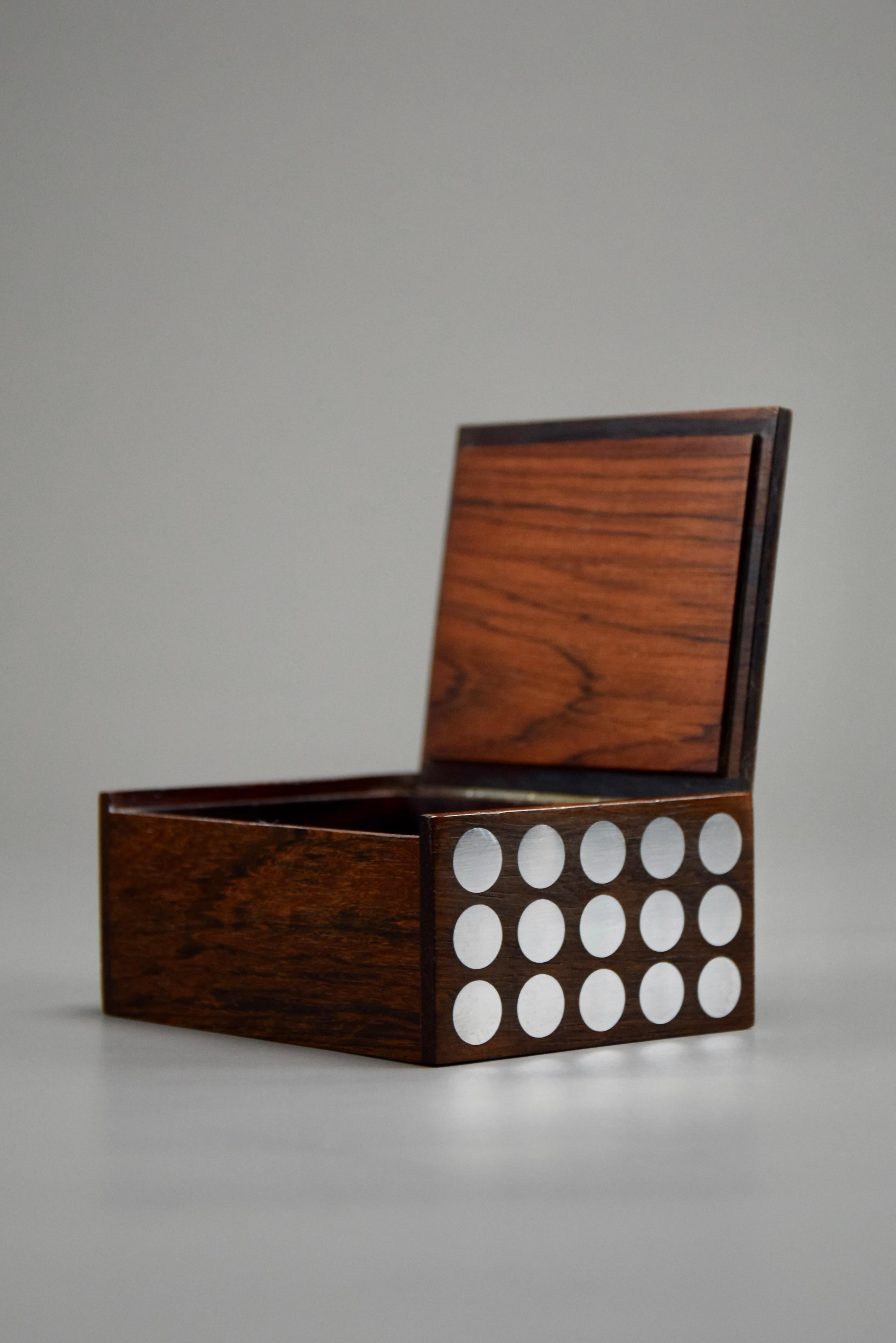 Danese Portasigarette danese di metà secolo in jatoba e argento di Hansen in vendita
