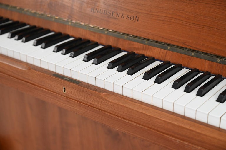 Danish Mid-Century Knudsen & Son Teak Pianette In Good Condition For Sale In Norwalk, CT