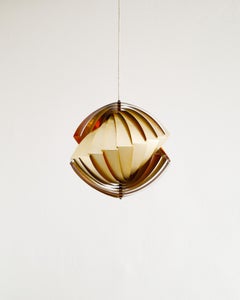 Dänische Mid Century "Konkylie" Messing Lampenanhänger von Louis Weisdorf & Lyfa, 1960er Jahre