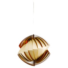 Danish Mid Century "Konkylie" Brass Lamp Pendant by Louis Weisdorf 
Lyfa, 1960s