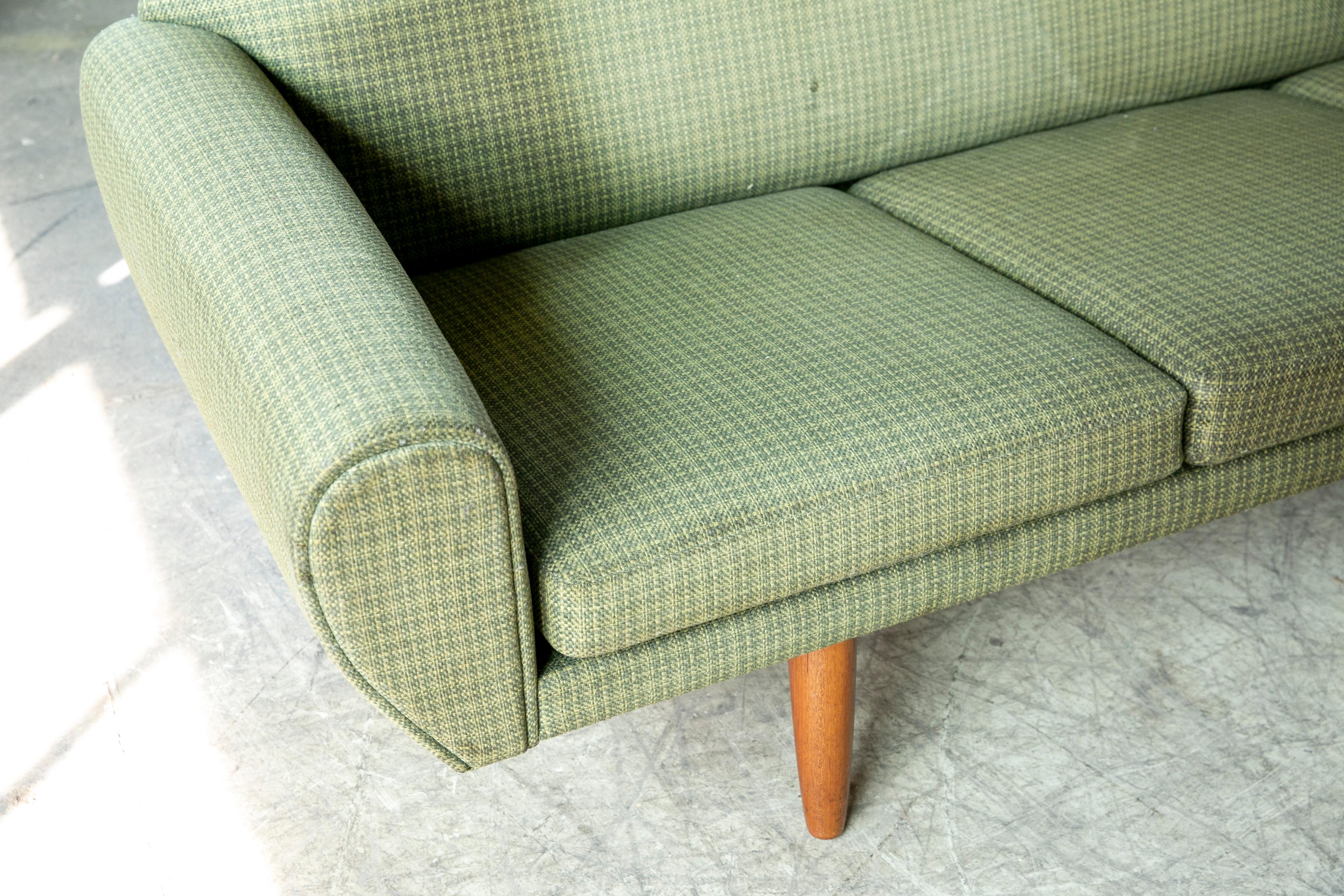 Mid-20th Century Danish Mid-Century Kurt Østervig Attributed Large Danish Four-Seat Sofa, 1960's For Sale
