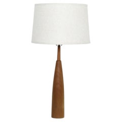 Danish Mid-Century Lathe-Turned Teak Table Lamp Base
