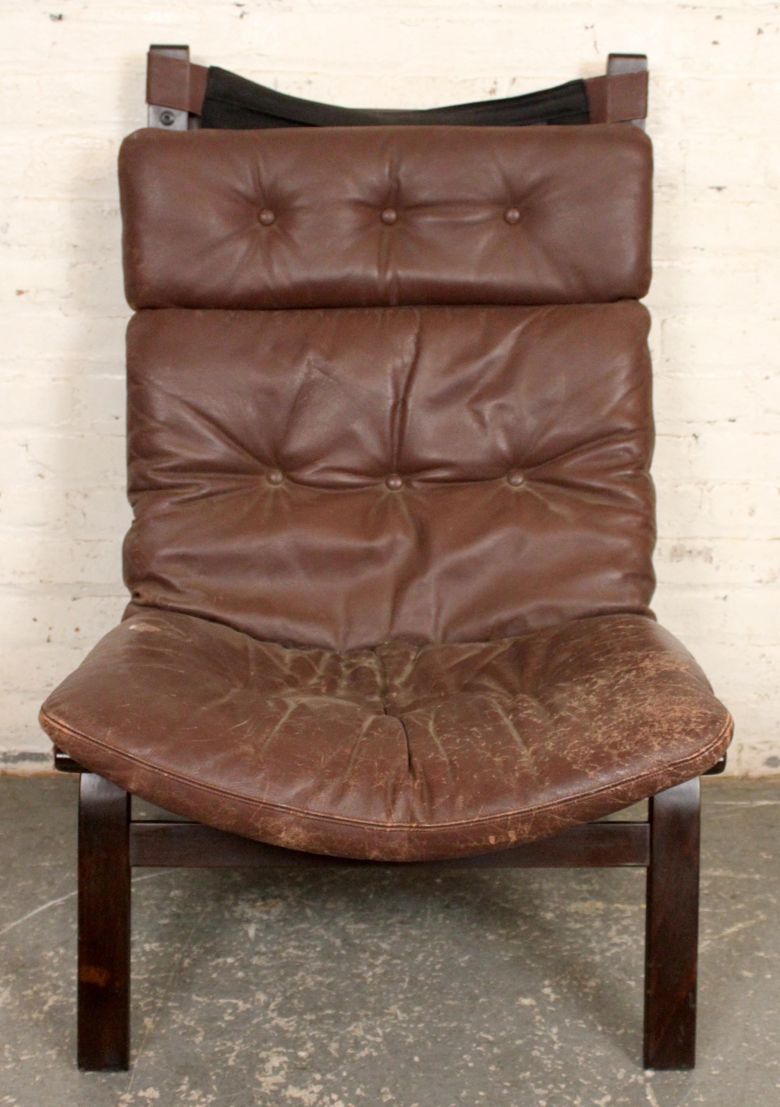Mid-Century Modern Danish Mid-Century Leather Bentwood Chair by Farstrup Møbelfabrik For Sale