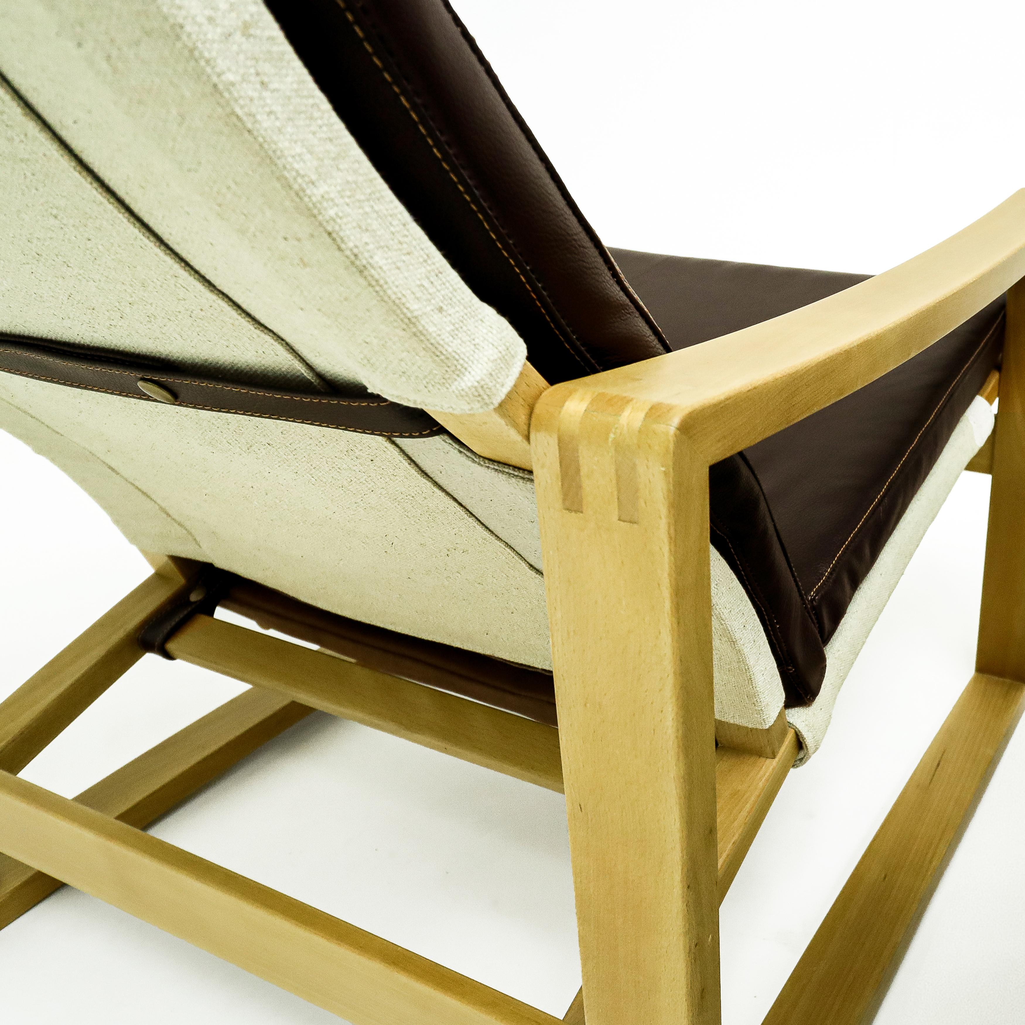Danish Mid Century leather lounge ‘Safari’ chairs by Børge Jensen & Sønner For Sale 1