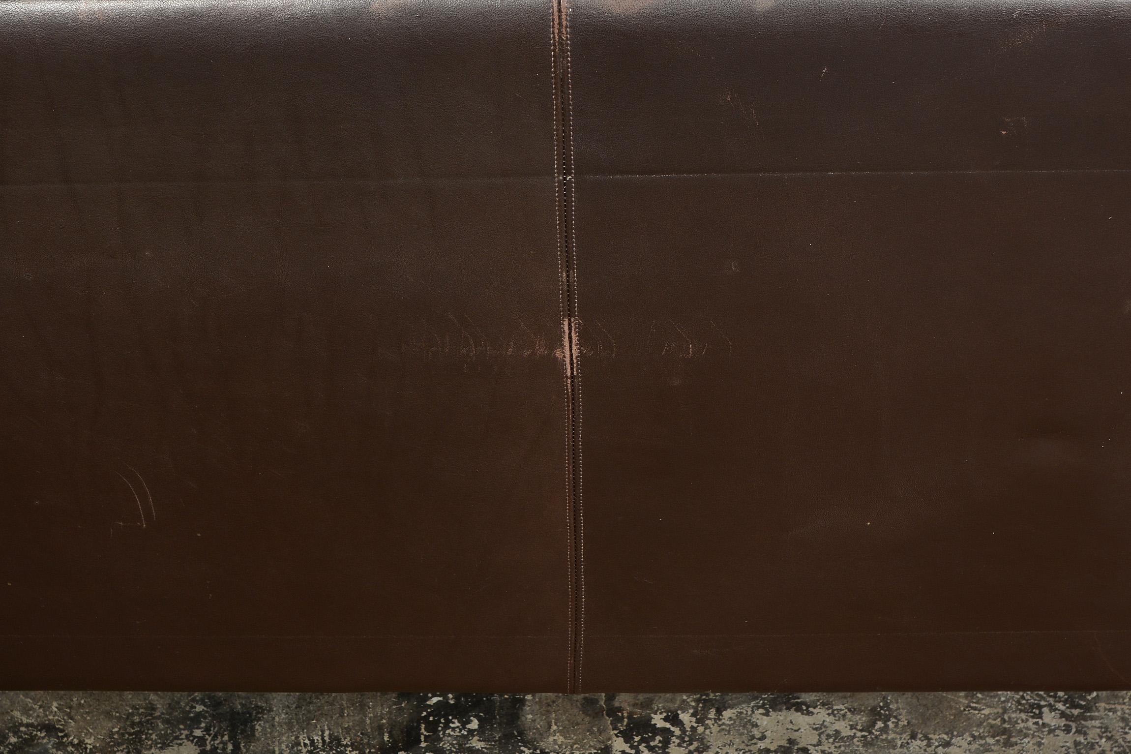Danish Midcentury Leather Settee Sofa 2