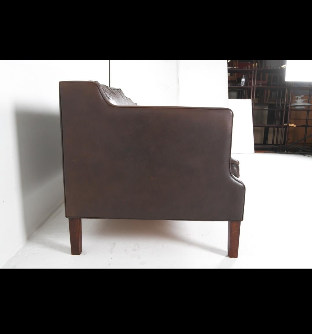 Danish Mid Century Leather Sofa By Borg MorgensenCirca 1960's For Sale 4