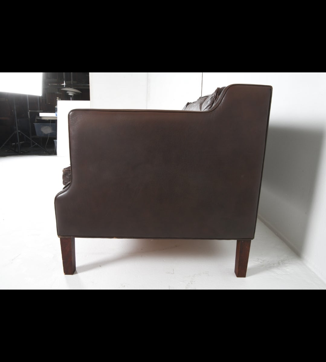 Hand-Crafted Danish Mid Century Leather Sofa By Borg MorgensenCirca 1960's For Sale