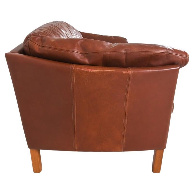 Mid-Century Modern Danish Mid Century Leather Sofa By Mogen Hansen 1970s For Sale