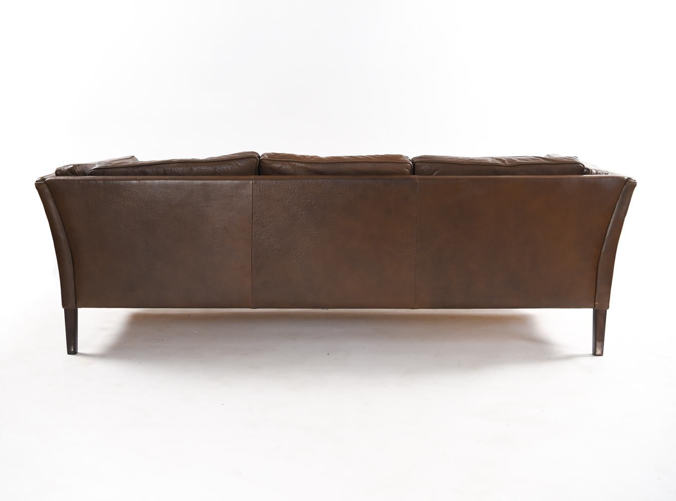Danish Midcentury Leather Sofa by Mogens Hansen 7