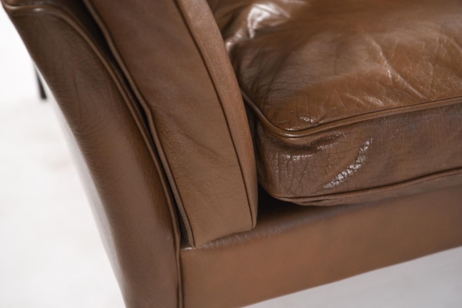 Danish Midcentury Leather Sofa by Mogens Hansen In Good Condition In Norwalk, CT