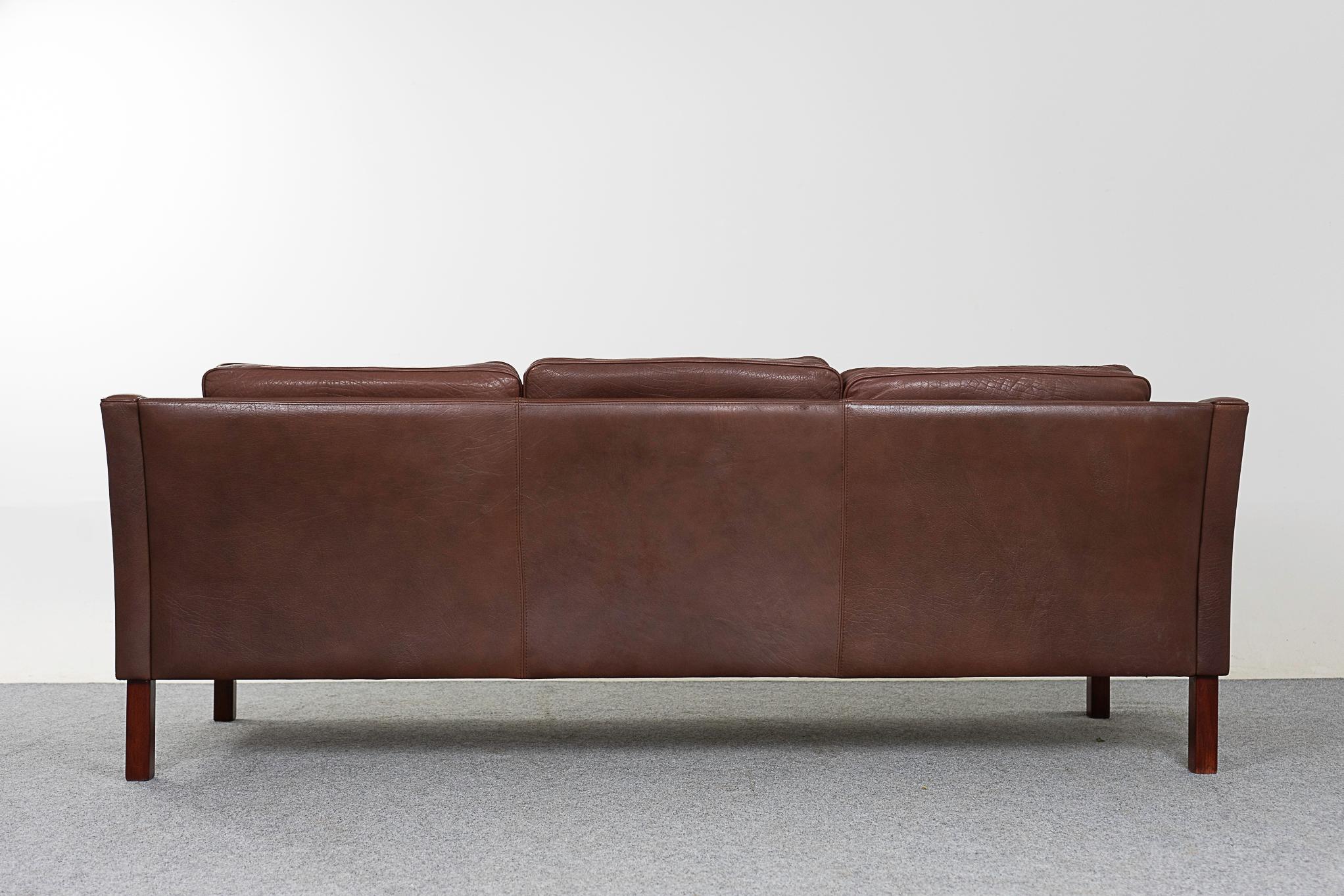 Danish Mid-Century Leather Sofa For Sale 5