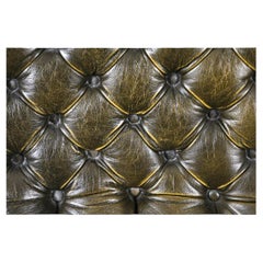 Danish Wingback Chair and Ottoman in Leather, Tufted Design, 1960s