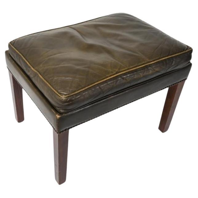 Mid-Century Modern Chaise à dossier et pouf en cuir danois du milieu du siècle, années 1960 en vente