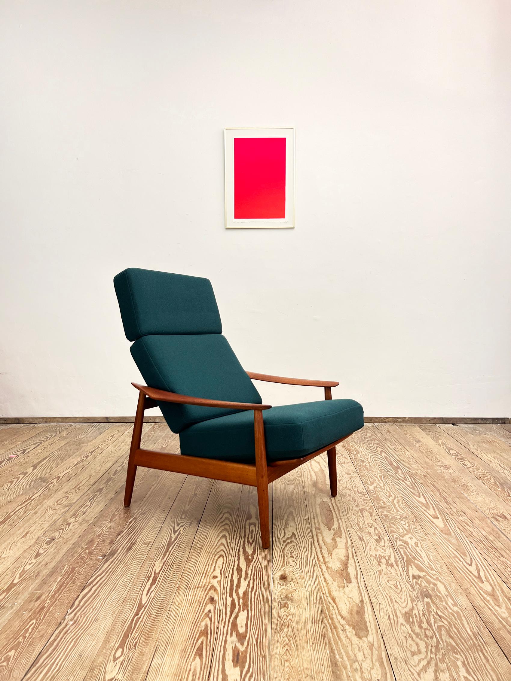 Mid-Century Modern Danish Mid-Century Lounge Armchair, Teak Easy Chair by Arne Vodder, France & Son